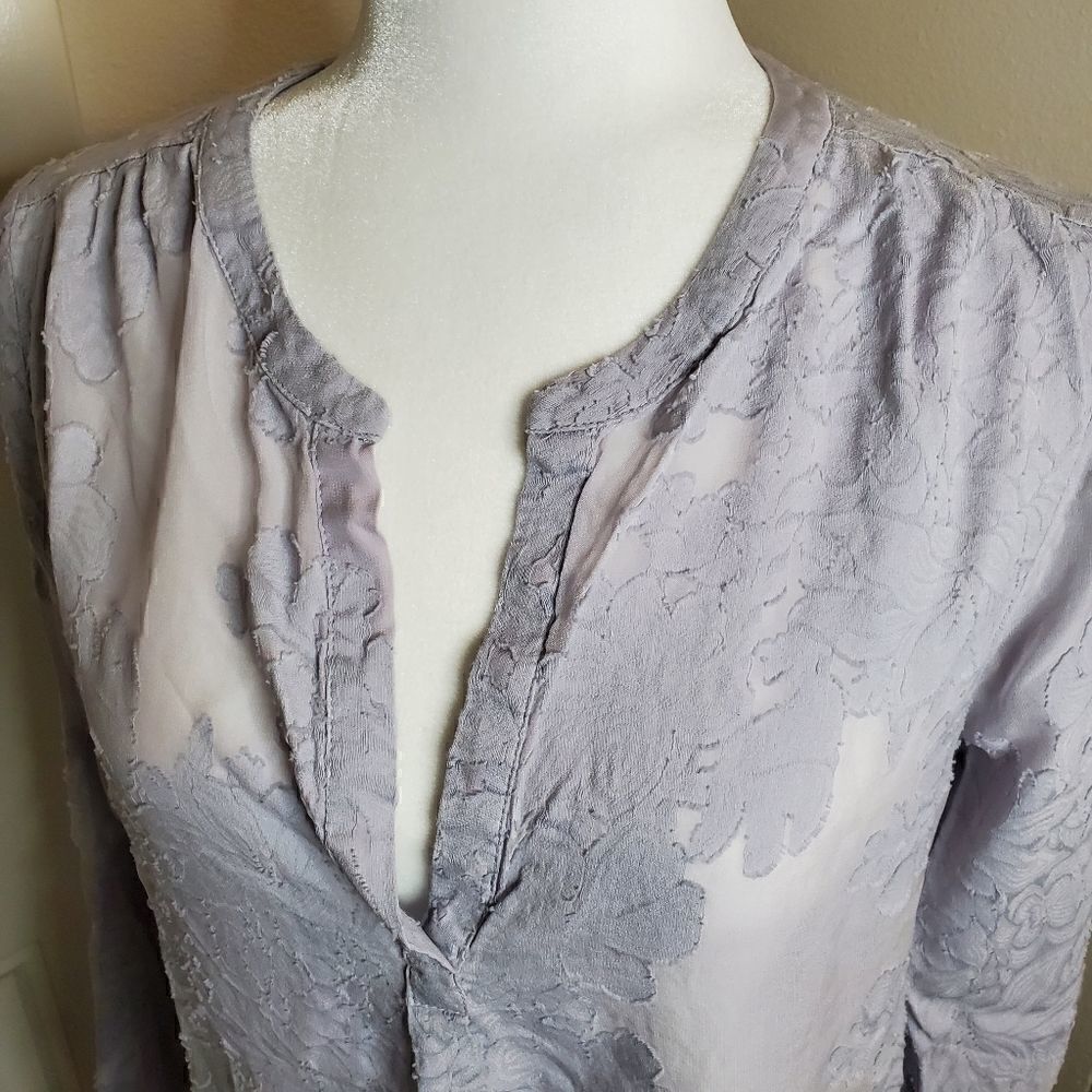 Katherine Barclay semisheer floral blouse M - Picture 3 of 11